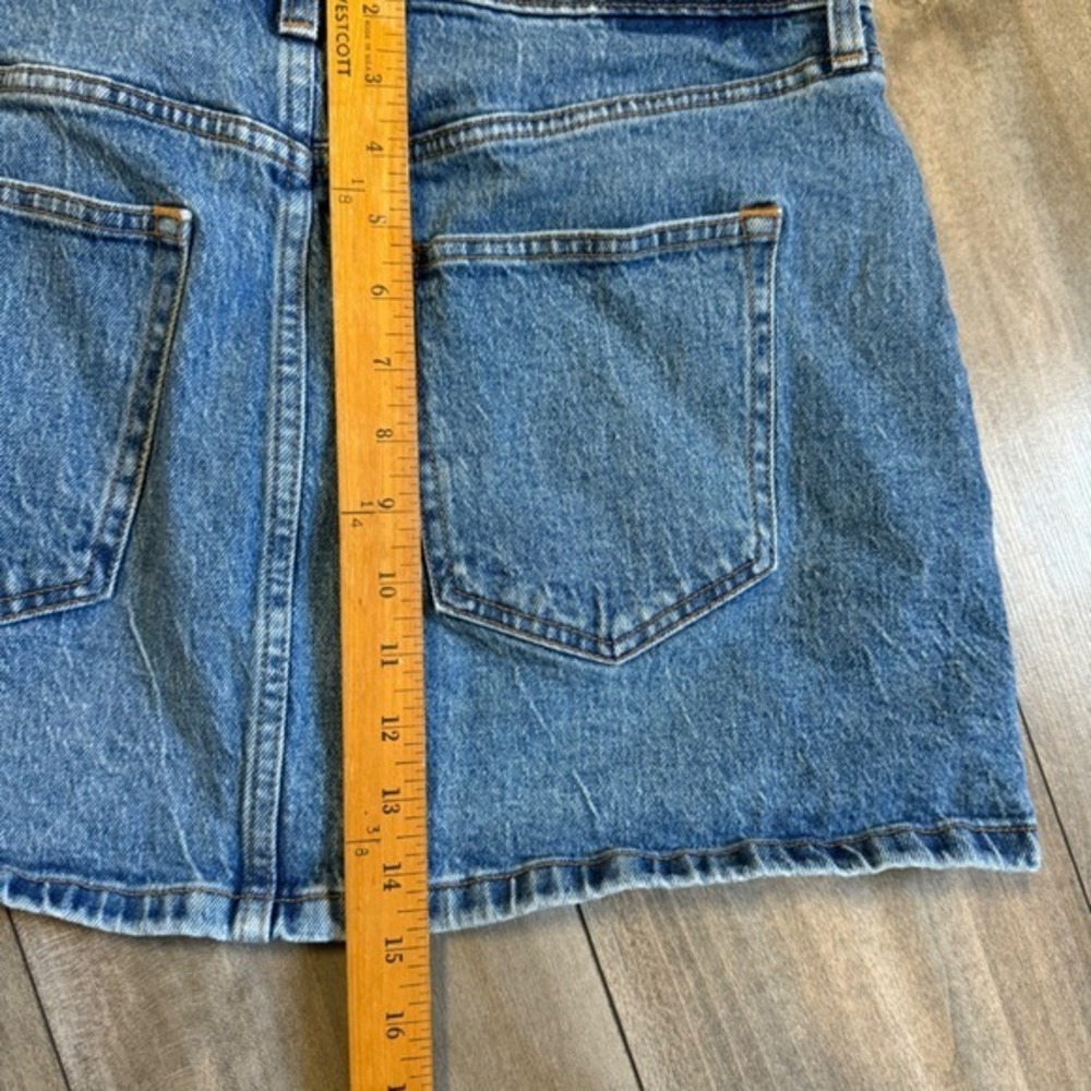 Abercrombie Fitch High Rise Denim Mini Skirt Studded Blue Size 31 (N-200) - Picture 6 of 6